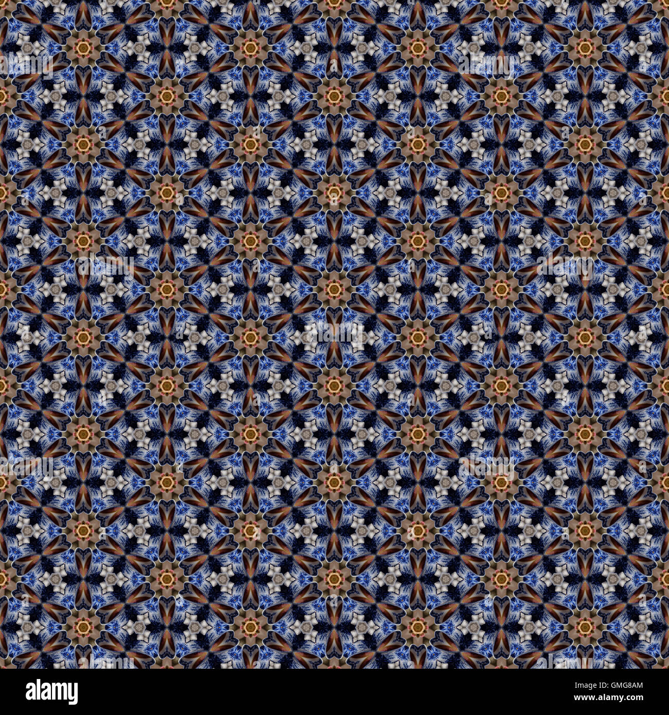 Beautiful seamless tileable repeat pattern created from kaleidoscope ...