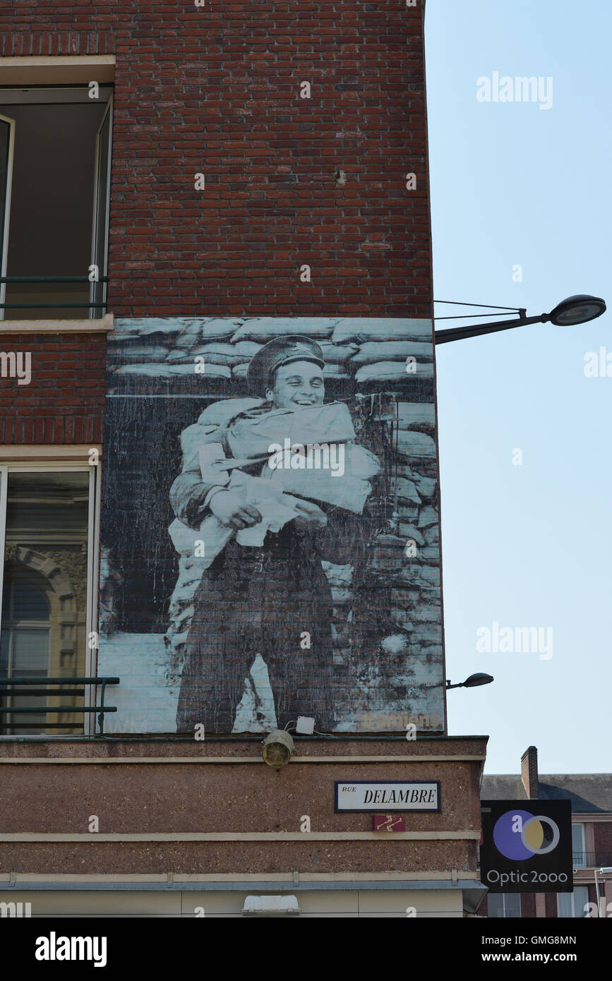 World war 1 wall art in Amiens, France Stock Photo