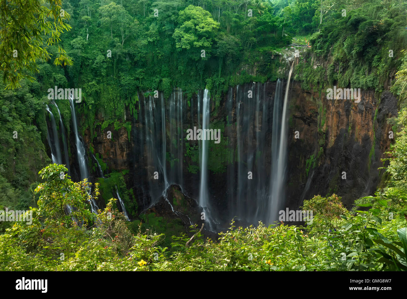 Coban sewu tumpak waterfall,  Lumajang, Jawa,  Indonesia Stock Photo