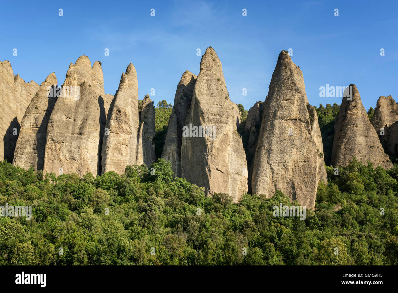 The Penitents des Mees, between Forcalquier, Sisteron and Digne, Alpes-de-Haute-Provence, France Stock Photo