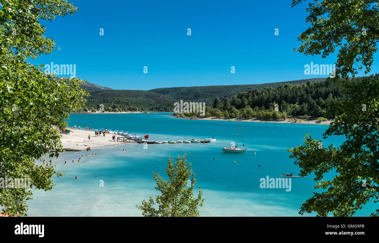 Lac de ste Croix, St Croix Lake. Provence, Gorges du Verdon , Provence-Alpes-Cote-d´Azur, France,  Europe Stock Photo