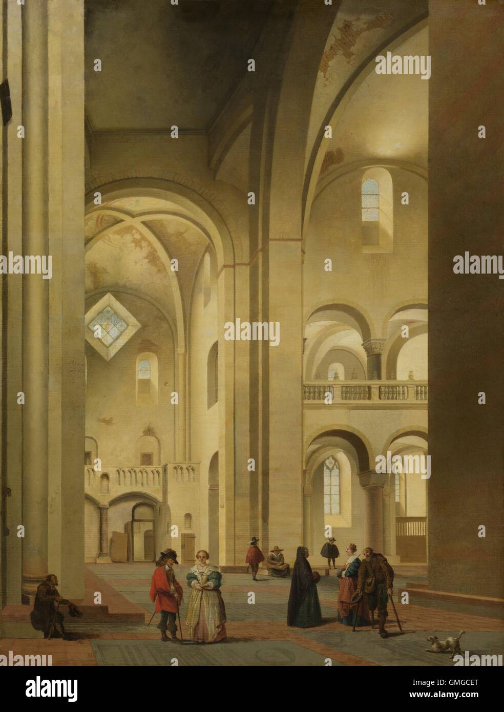 Transept of the Mariakerk, Utrecht, from the Northeast, by Pieter Saenredam, 1637, Dutch oil painting. The Romanesque style Church was built in the eleventh century and was demolished in stages during the first half of the nineteenth century (BSLOC 2016 3 267) Stock Photo