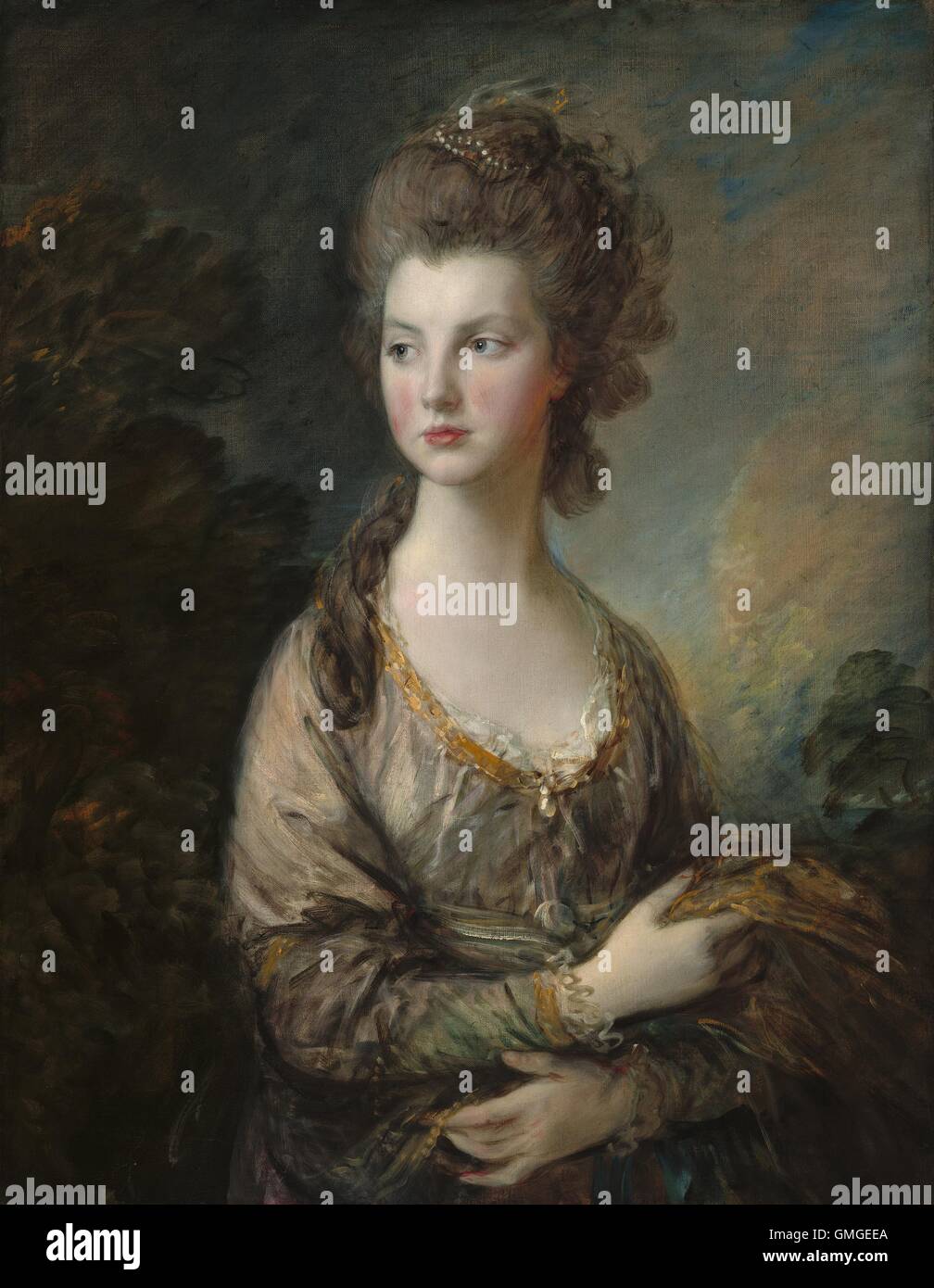 The Honorable Mrs. Thomas Graham, by Thomas Gainsborough, 1775-77, British painting, oil on canvas. Born the Honorable Mary Cathcart, daughter of 9th Baron Cathcart, who was Ambassador to Catherine the Great. She spent her childhood in Russia before she m (BSLOC 2016 6 134) Stock Photo