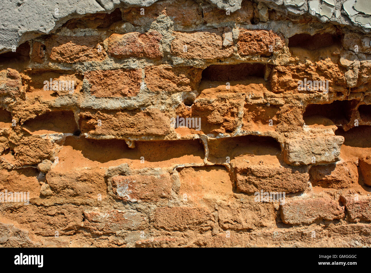 Home cracked old dilapidated brick wall Stock Photo Alamy