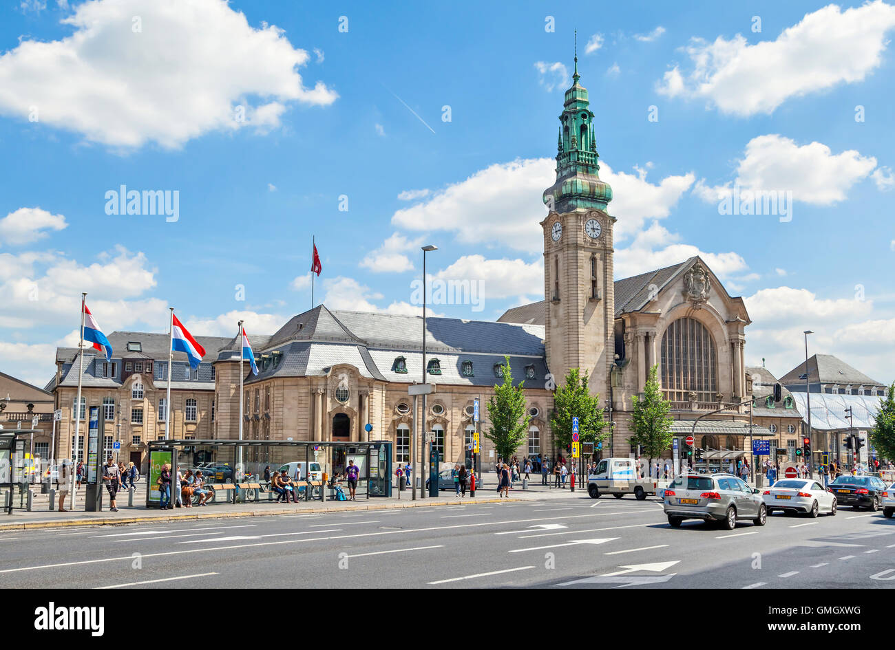 Luxembourg - June 19 2014: Gare Centrale train station in Luxembourg City Stock Photo