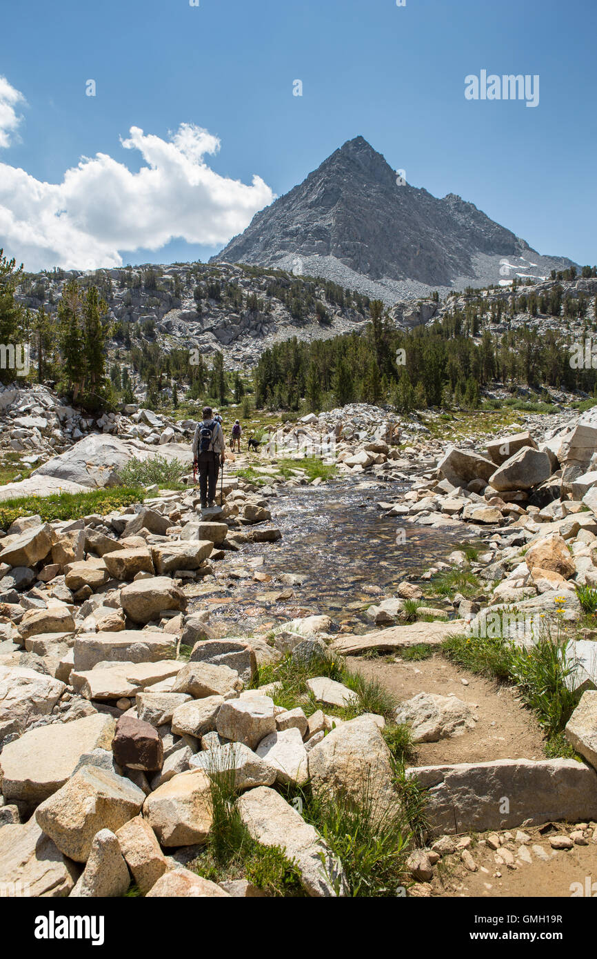 Hiking in the eastern sierra nevada mountains hi-res stock photography