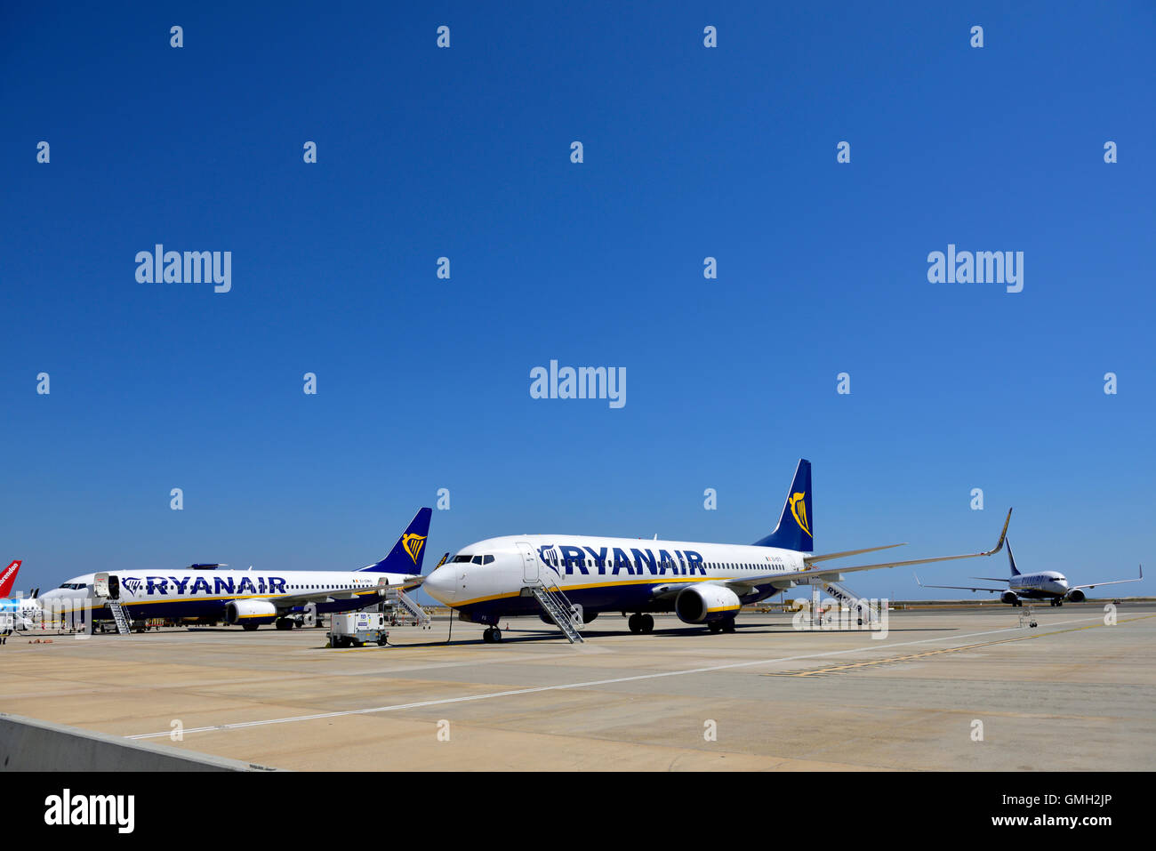 Ryanair planes at airport Stock Photo