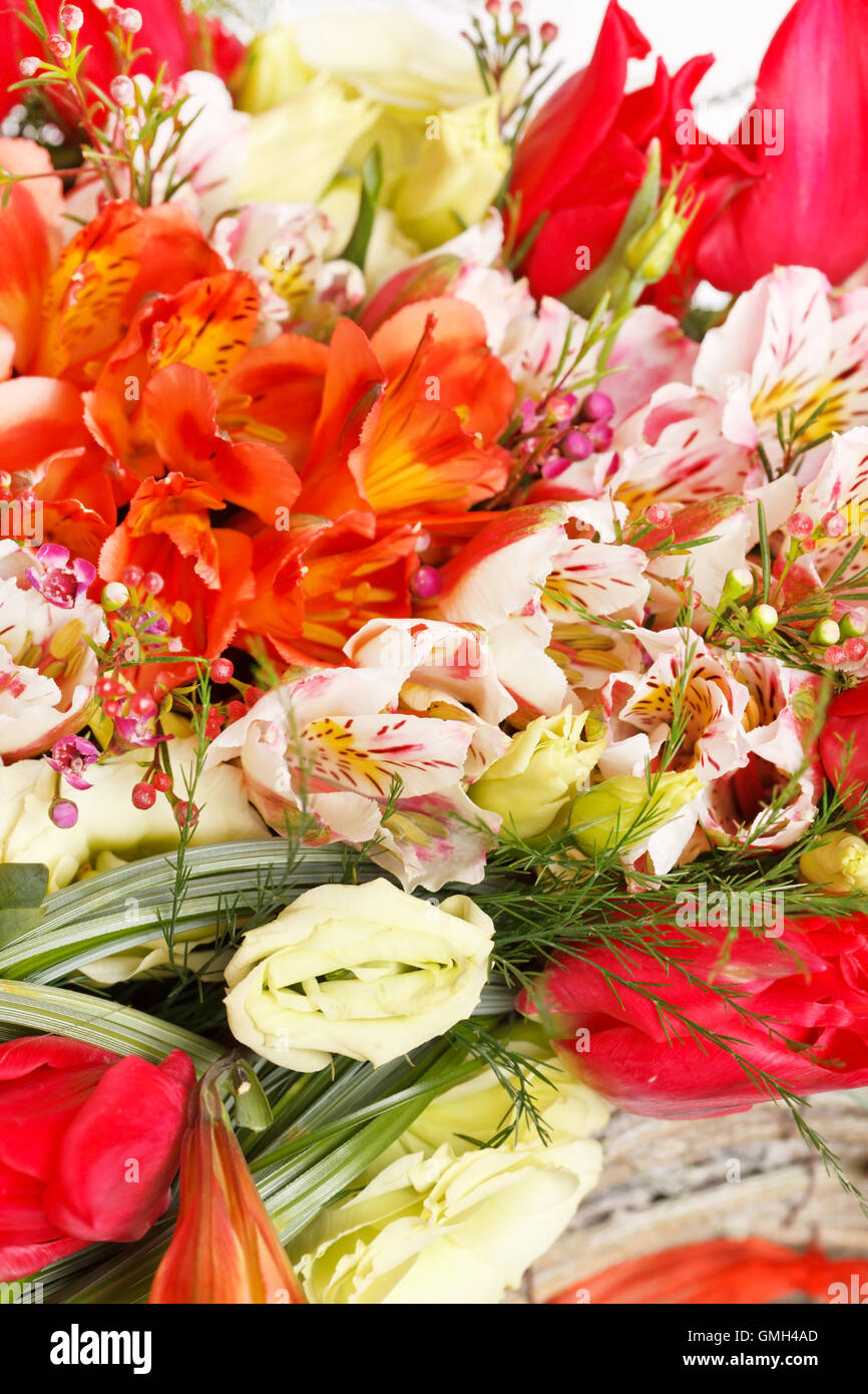 beautiful flowers in the basket Stock Photo Alamy