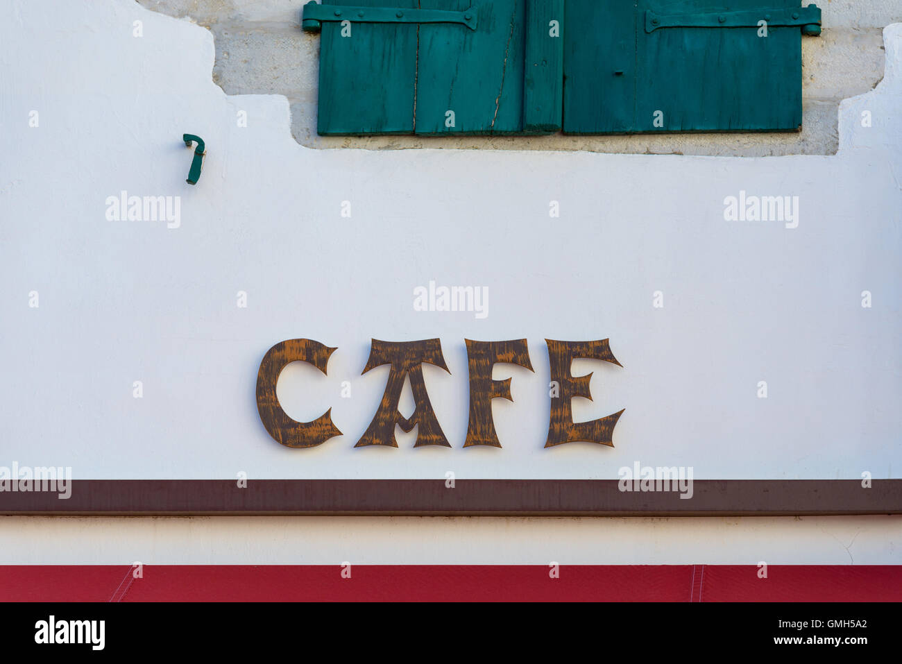 Cafe sign in the French Basque country Stock Photo
