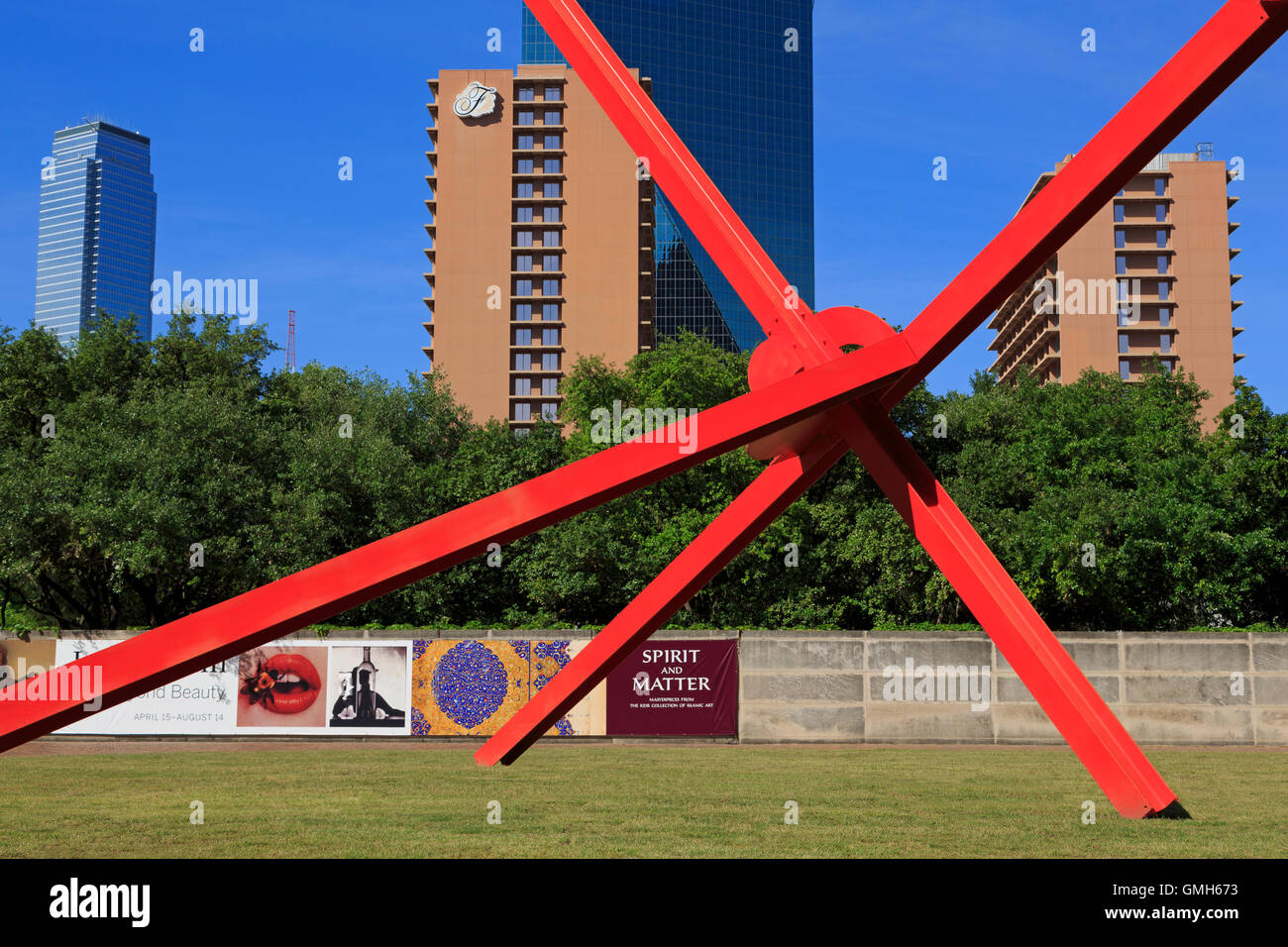 Sculpture by Mark di Suvero, Museum of Art, Dallas, Texas, USA Stock