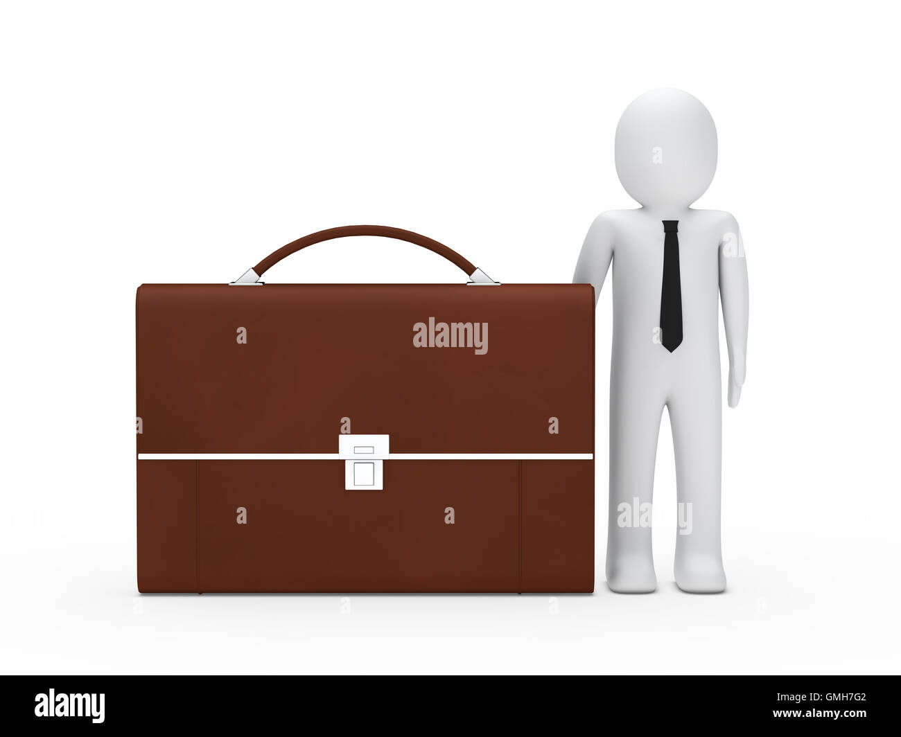 business man big briefcase brown Stock Photo Alamy