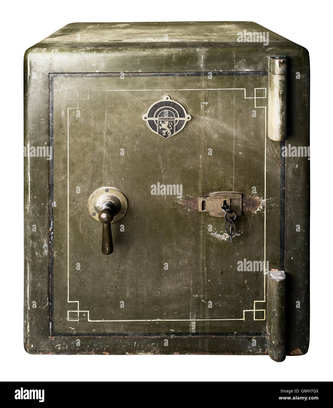 Green old safe Stock Photo