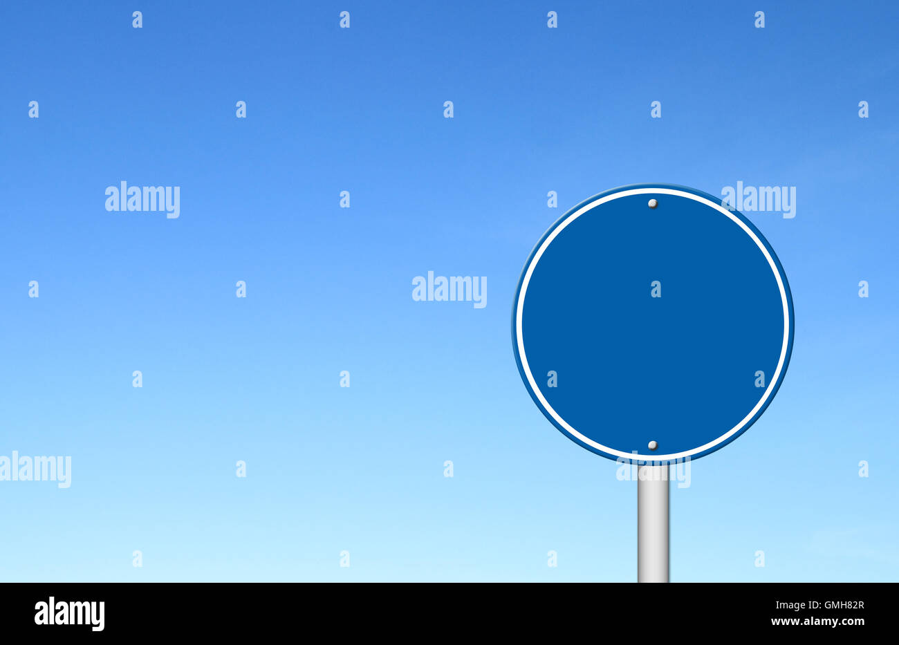 blank circle sign with blue sky Stock Photo Alamy