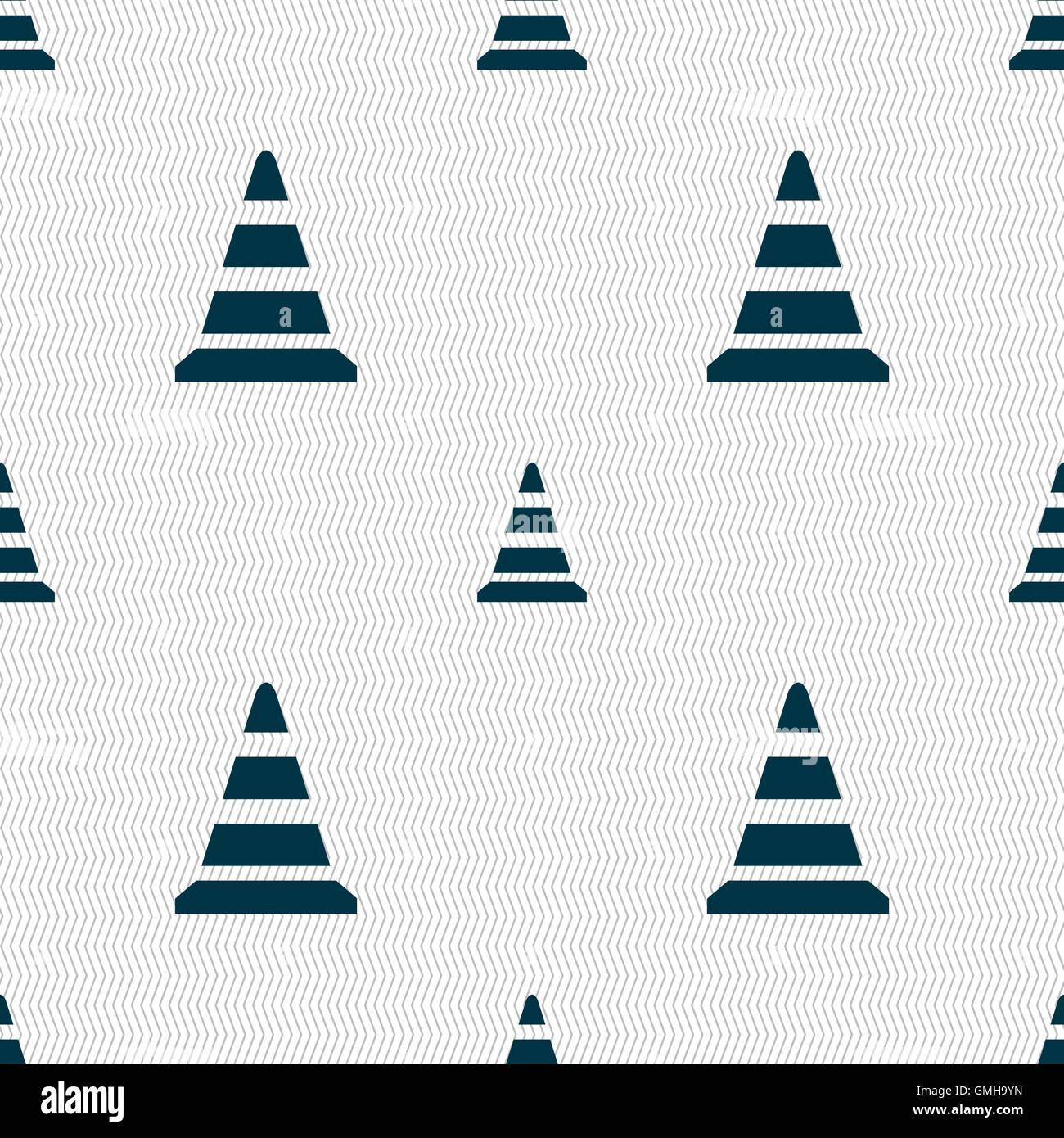 road cone icon. Seamless abstract background with geometric shapes ...