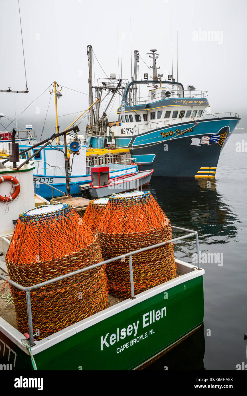 Fishing gear and boats at Cape Broyle, Newfoundland and Labrador, Canada  Stock Photo - Alamy
