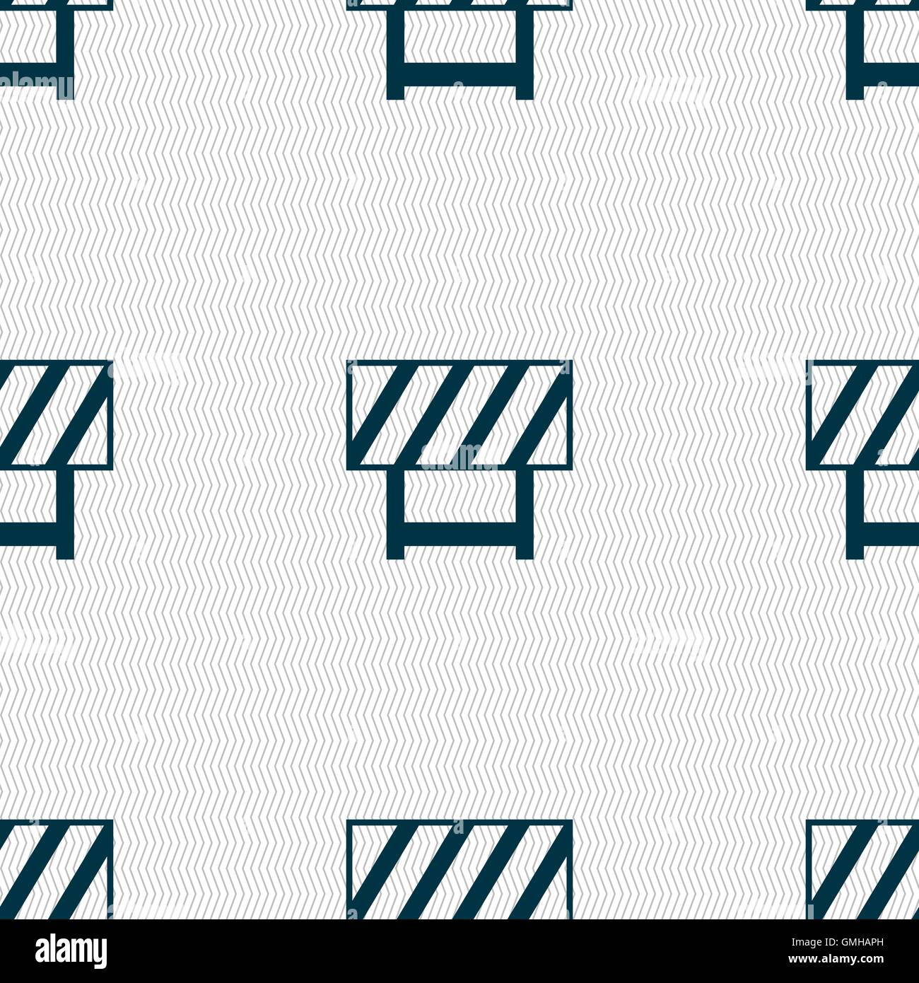 road barrier icon sign. Seamless abstract background with geometric ...