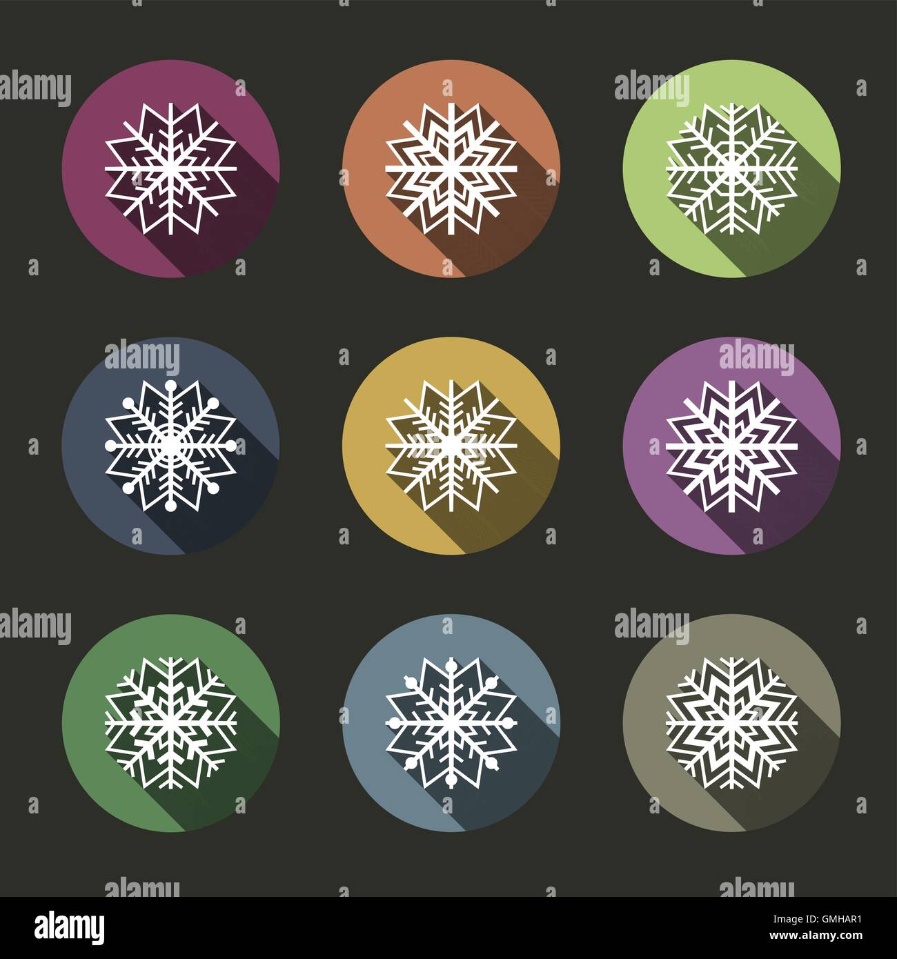 Icons of snowflakes, vector illustration Stock Vector Image & Art - Alamy