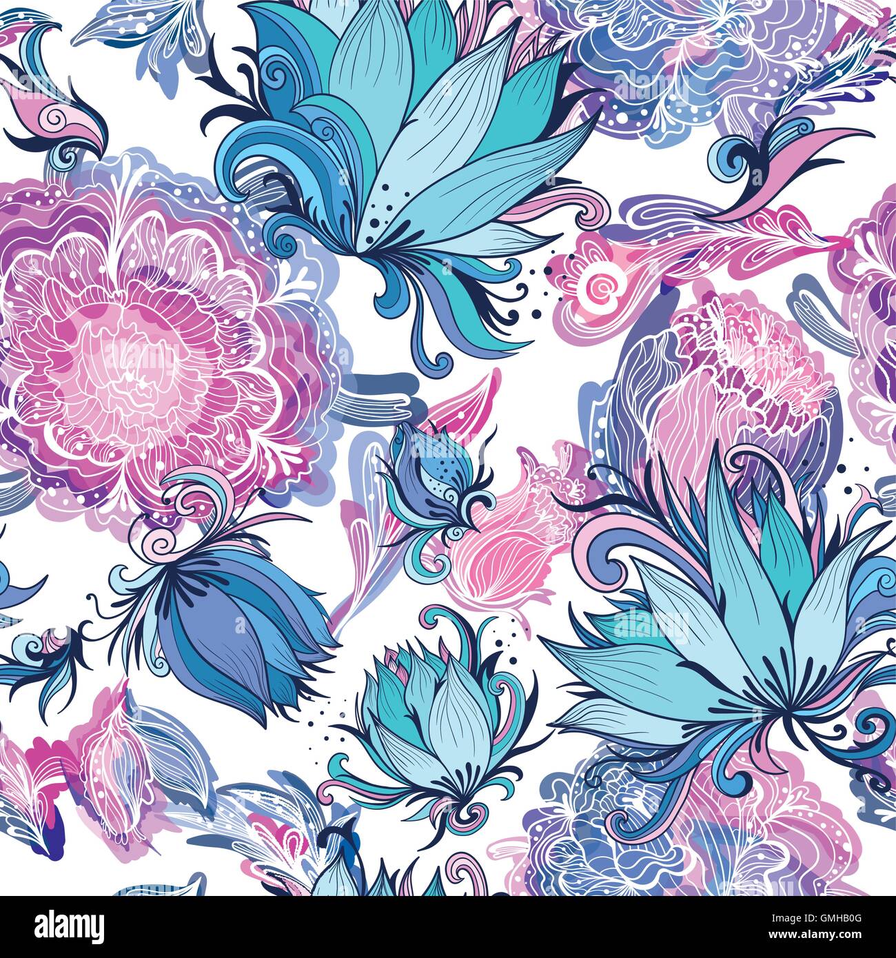 Filoral Vector Elegant Romantic Vector Floral Pattern Stock Vector Image & Art - Alamy