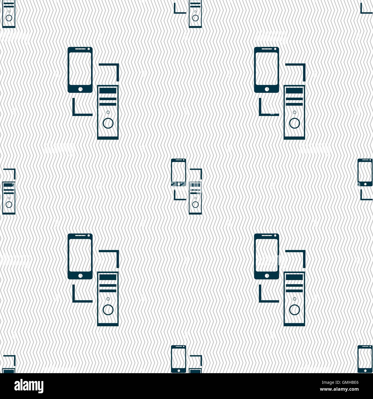 Synchronization sign icon. communicators sync symbol. Data exchange ...