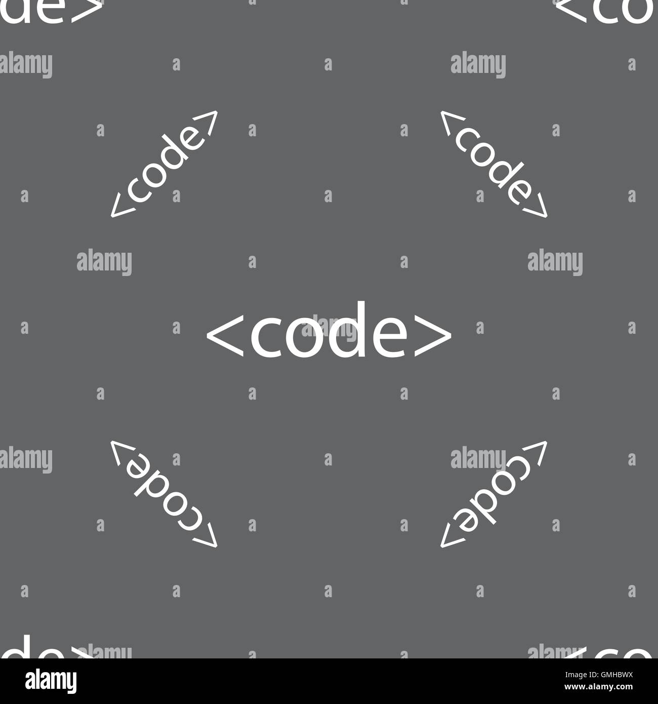 Code sign icon. Programming language symbol. Seamless pattern on a gray ...