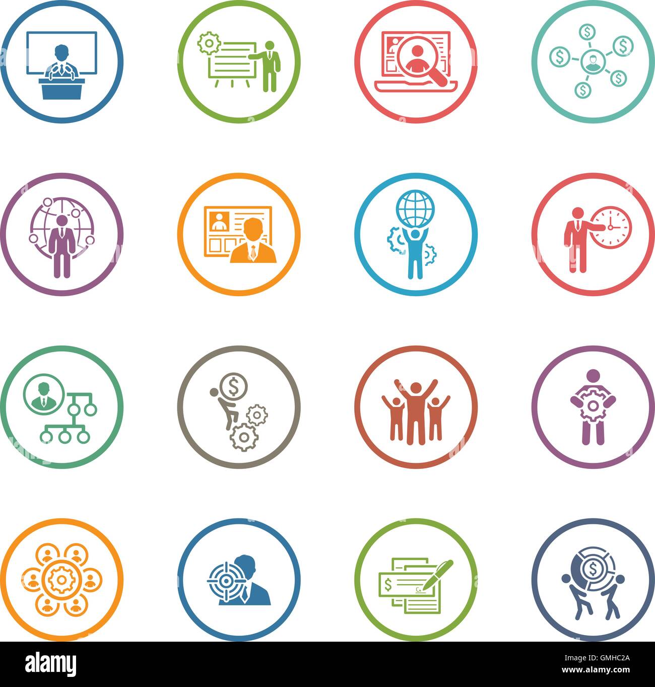 Flat Design Business Icons Set Stock Vector Image & Art - Alamy