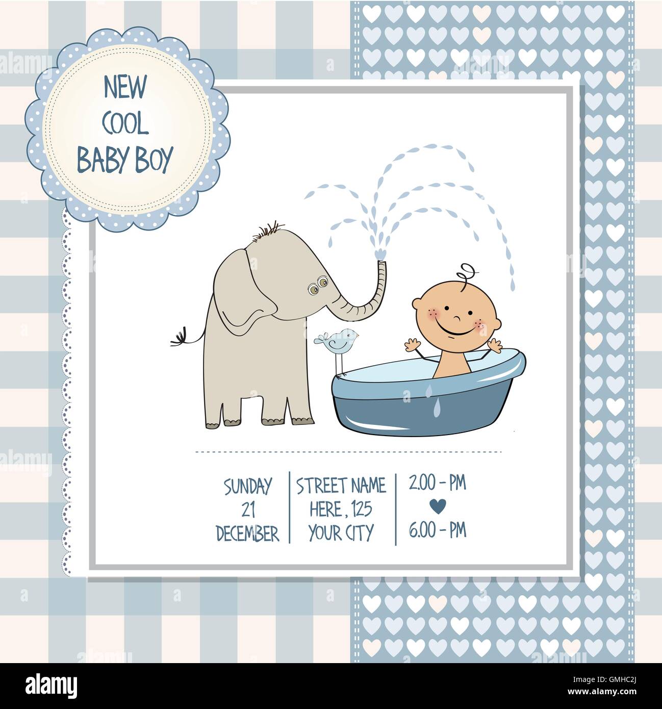 baby boy shower card Stock Vector Image & Art Alamy