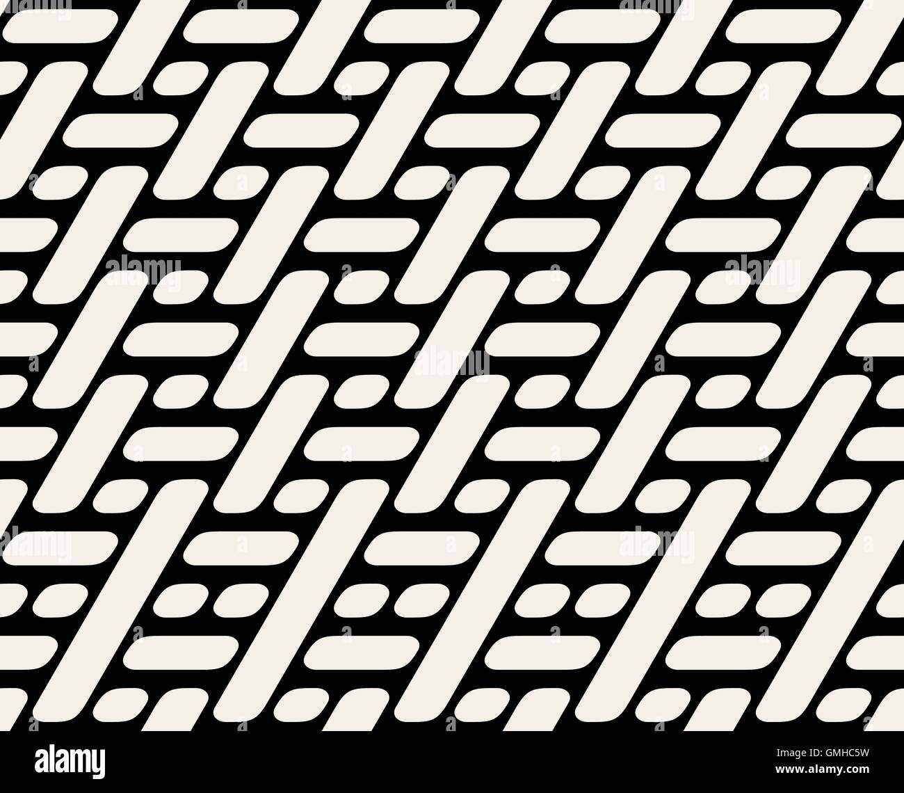 Vector Seamless Black And White Grometric Rounded Pattern Stock Vector ...