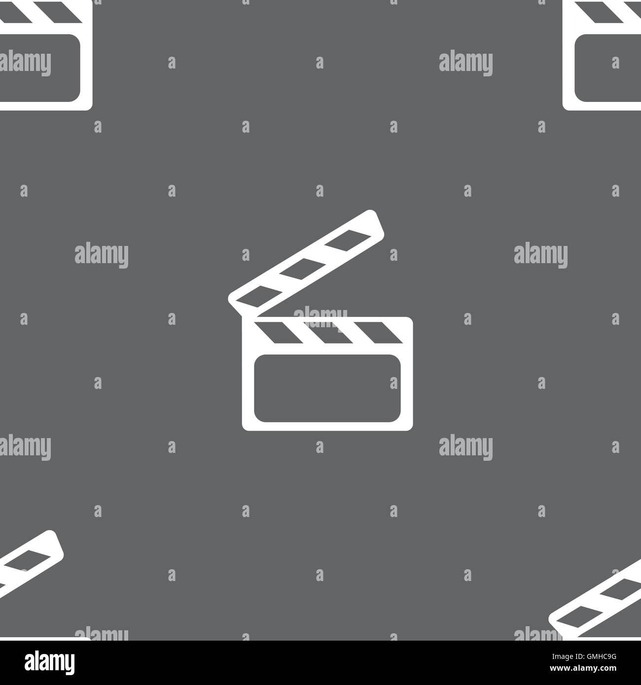 Cinema Clapper sign icon. Video camera symbol. Seamless pattern on a ...