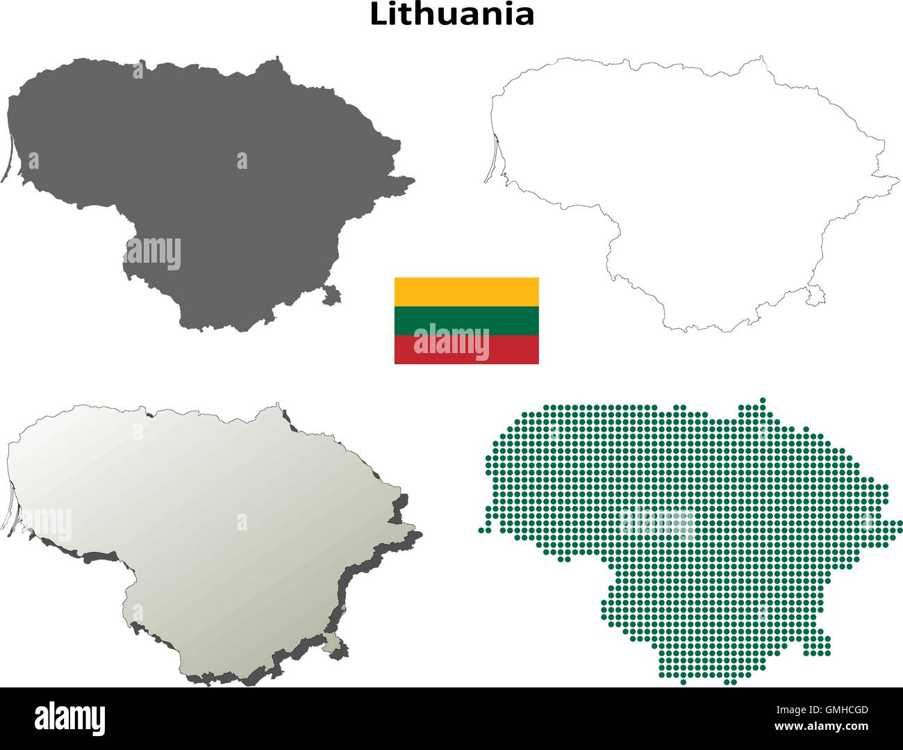 Lithuania outline map set Stock Vector Image & Art - Alamy
