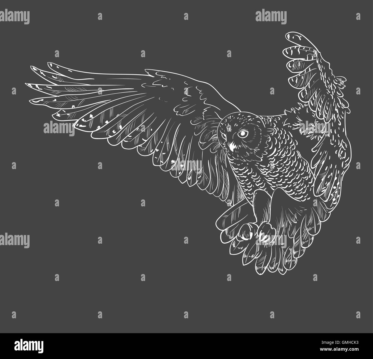Owl hand drawn, black and white Stock Vector Image & Art - Alamy