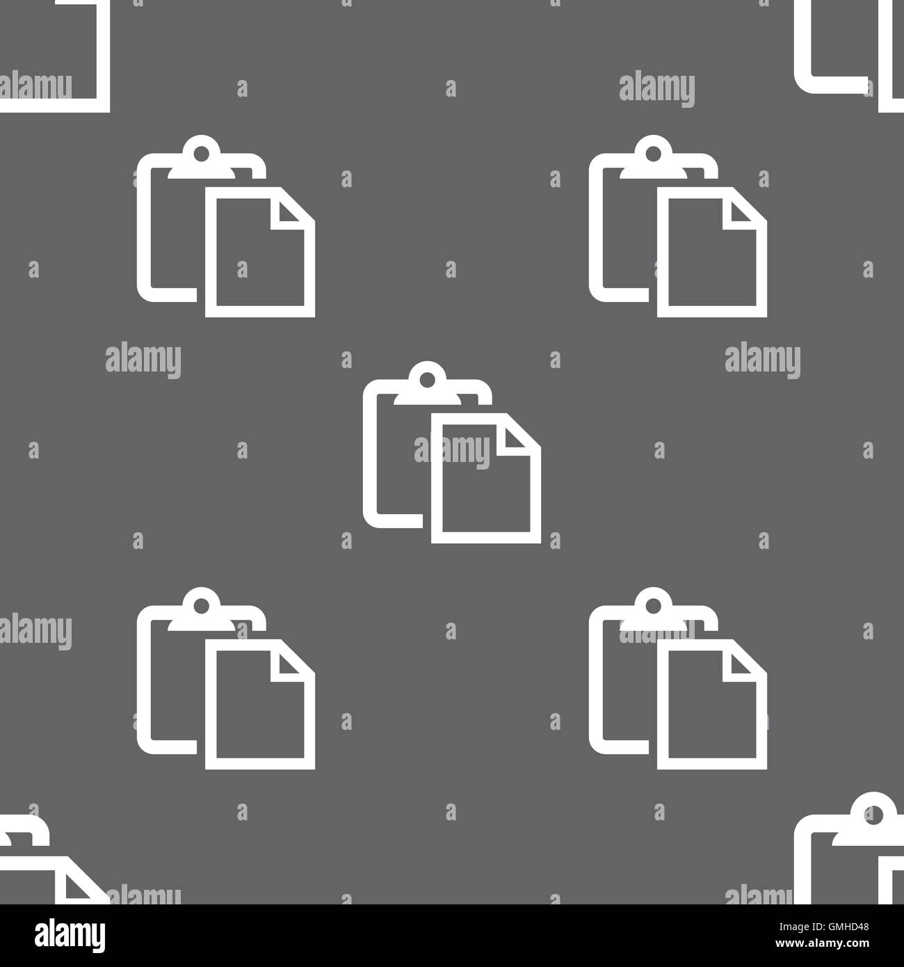 Edit document sign icon. Seamless pattern on a gray background. Vector ...