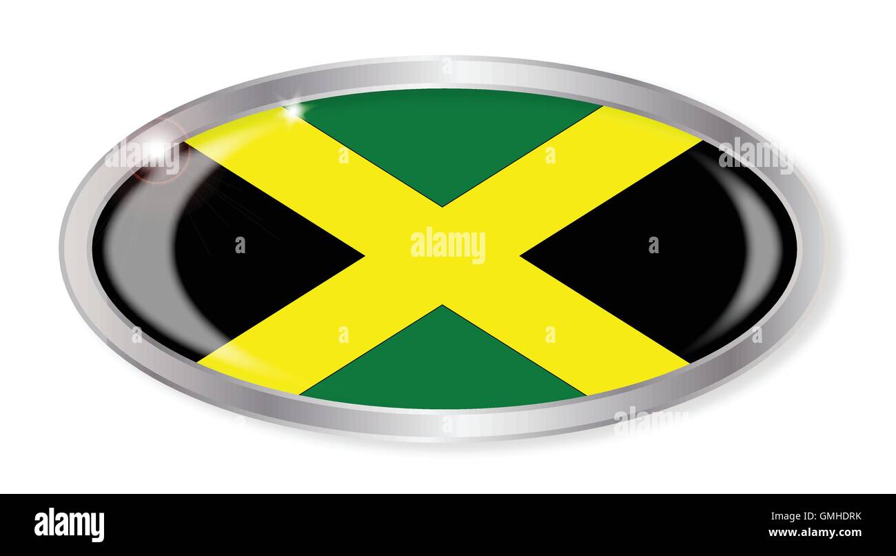 Jamaican Flag Oval Button Stock Vector Image & Art Alamy