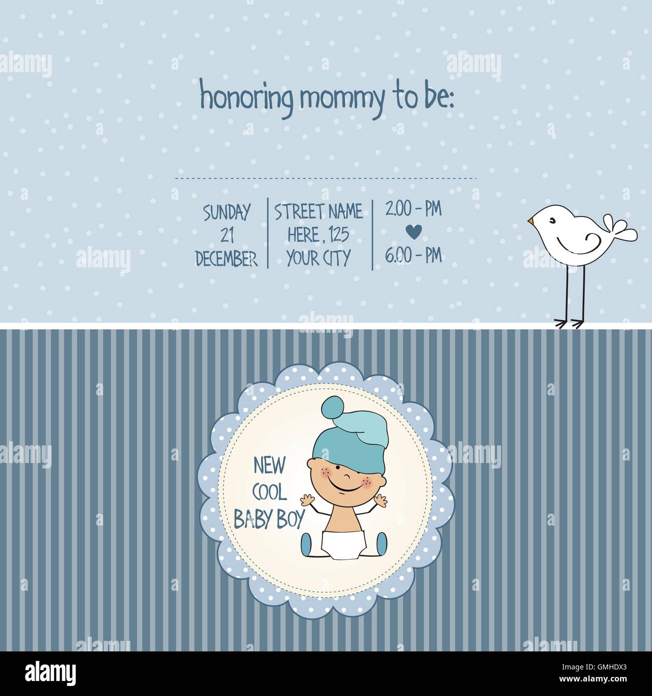 baby boy shower card Stock Vector Image &amp; Art - Alamy
