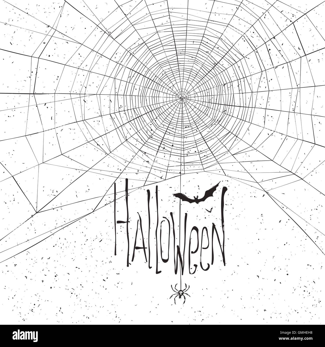 Halloween themed background with spider web and text Stock Vector Image ...