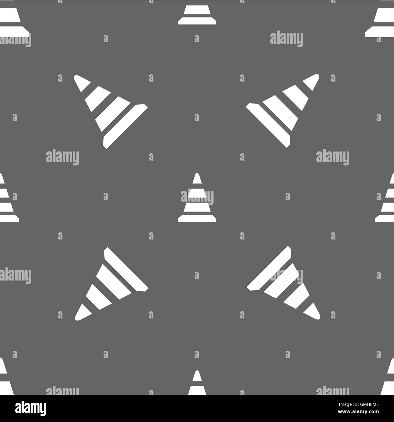 road cone icon. Seamless pattern on a gray background. Vector Stock ...