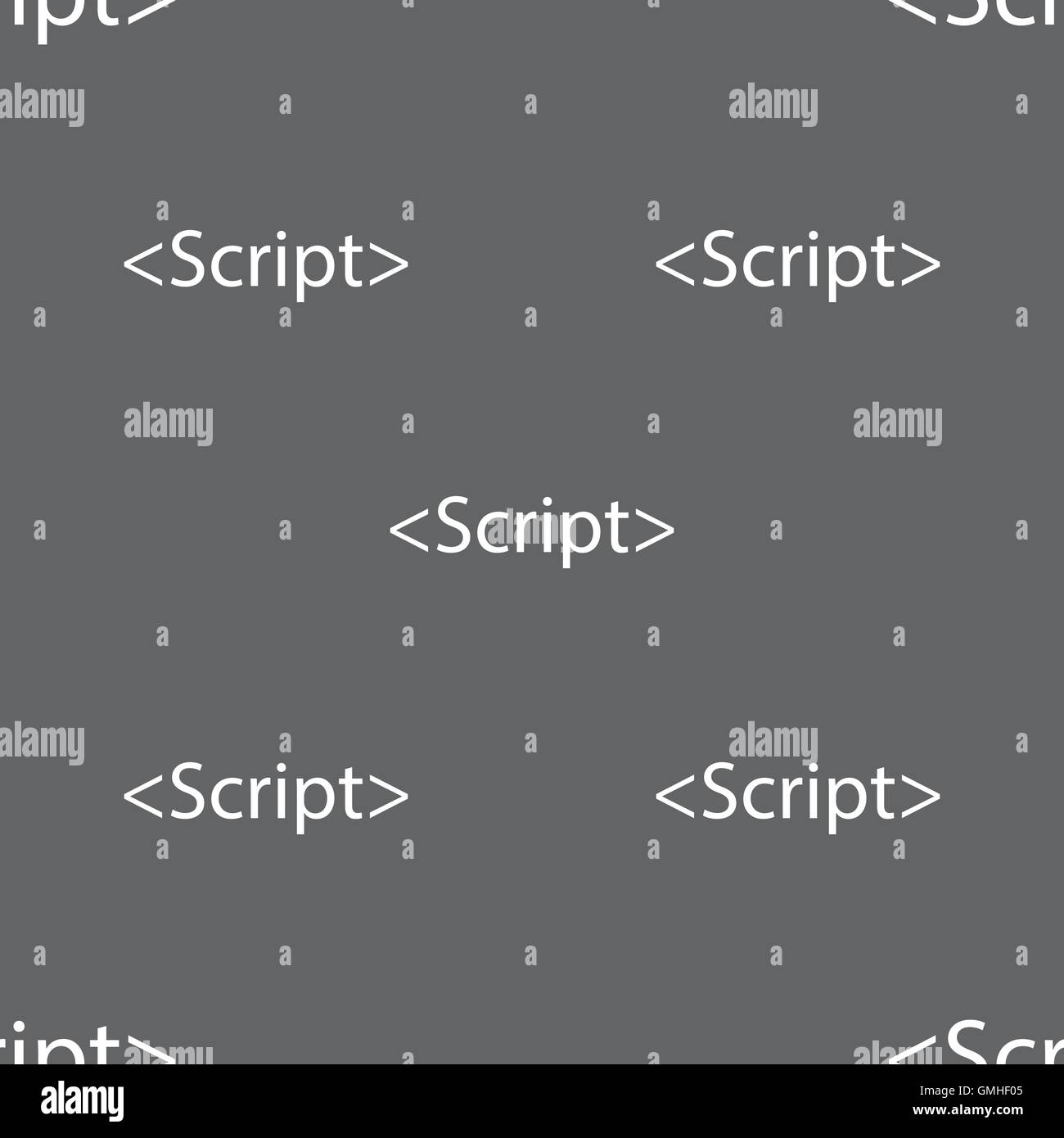 Script sign icon. Javascript code symbol. Seamless pattern on a gray ...