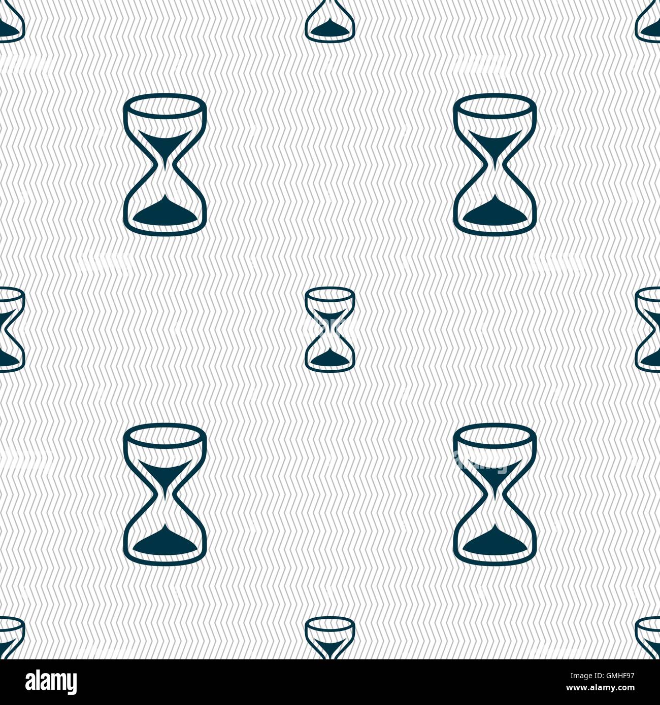 Hourglass sign icon. Sand timer symbol. Seamless abstract background