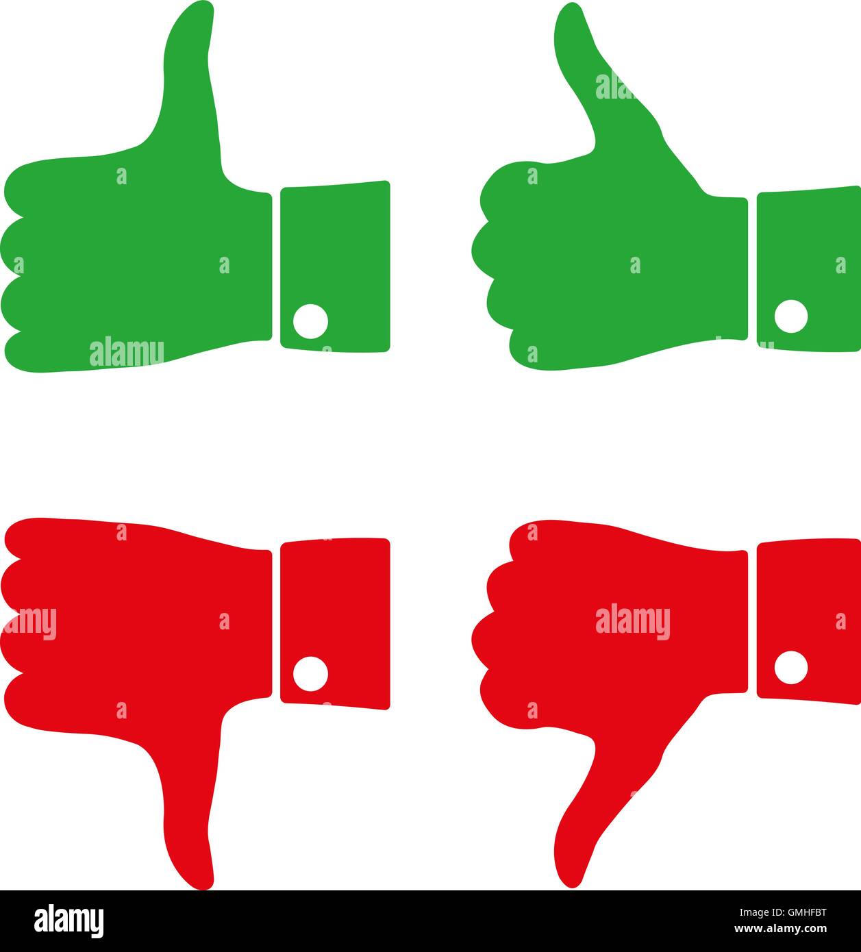 Icons thumbs  up and down, vector illustration Stock Vector