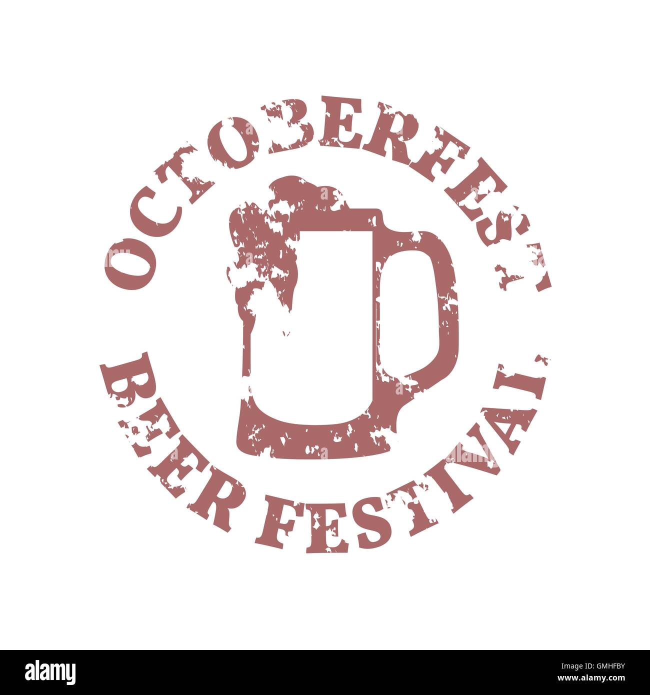 Grunge Emblem Oktoberfest, vector illustration. Stock Vector