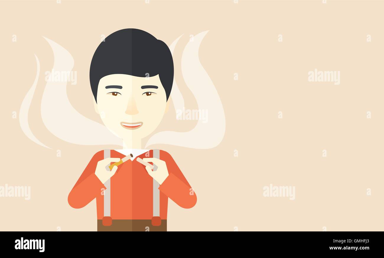 Asian male smoking Stock Vector Images - Alamy