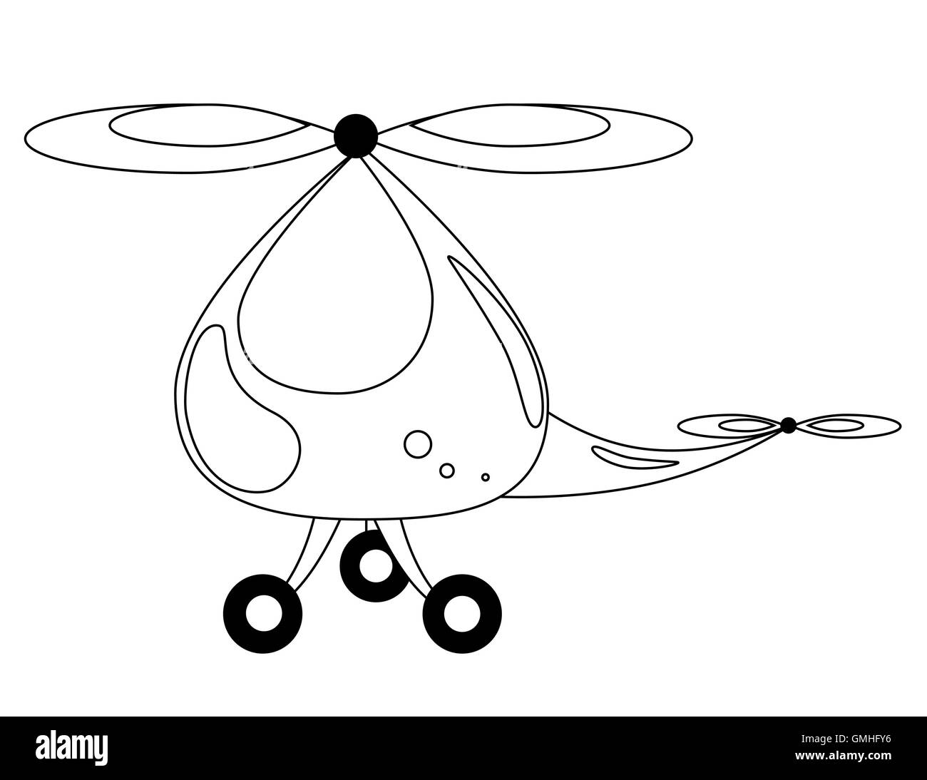 coloring helicopter Stock Vector
