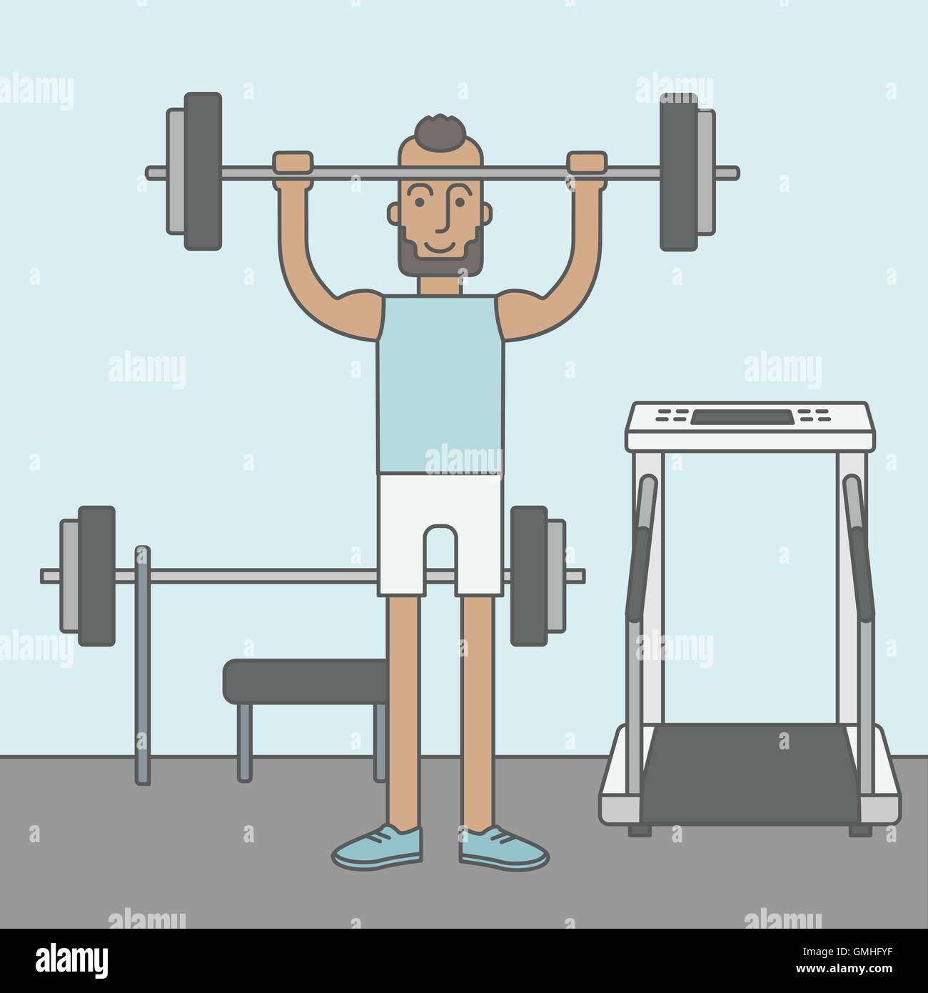 Man with barbell Stock Vector Image & Art - Alamy