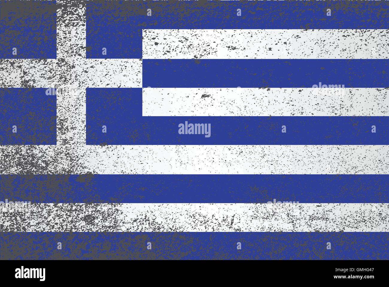 Flag of Greece Grunge Stock Vector
