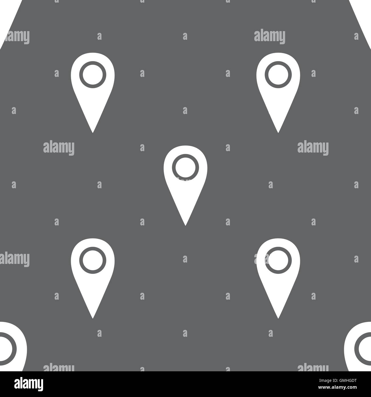 Map pointer icon sign. Seamless pattern on a gray background. Vector ...