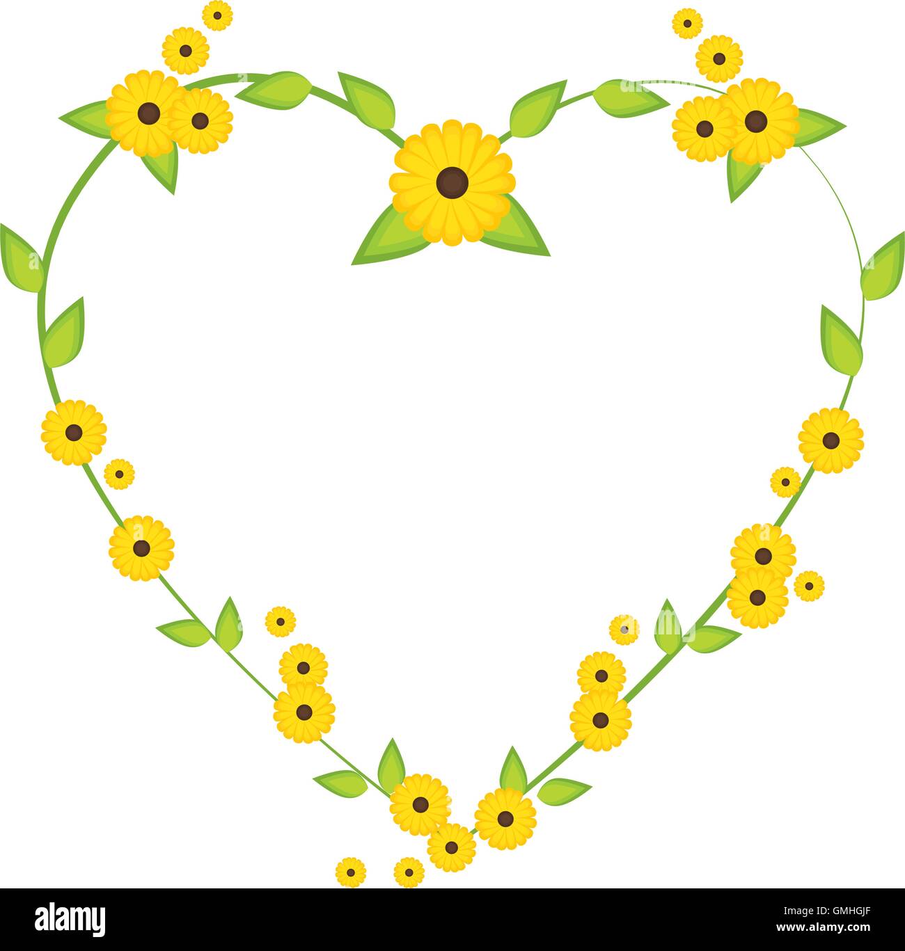 Heart Flowers Yellow Stock Vector Image Art Alamy