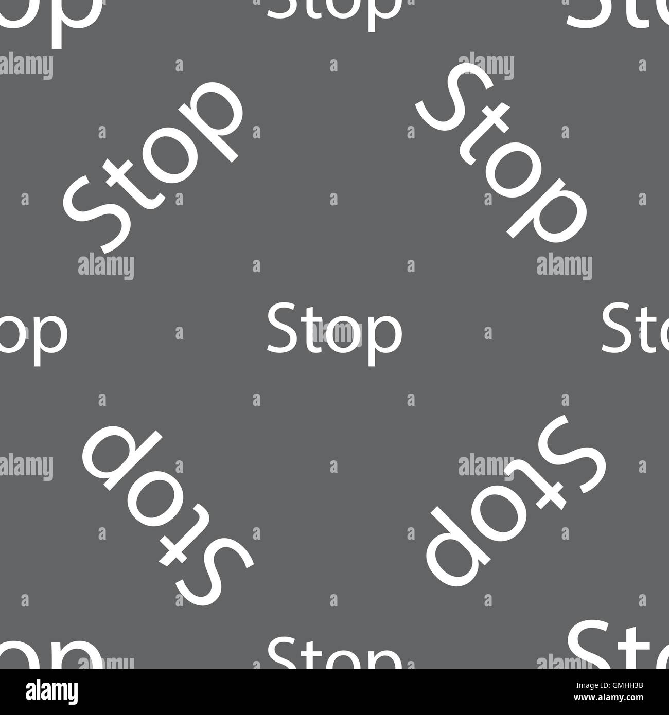 Traffic stop sign icon. Caution symbol. Seamless pattern on a gray ...