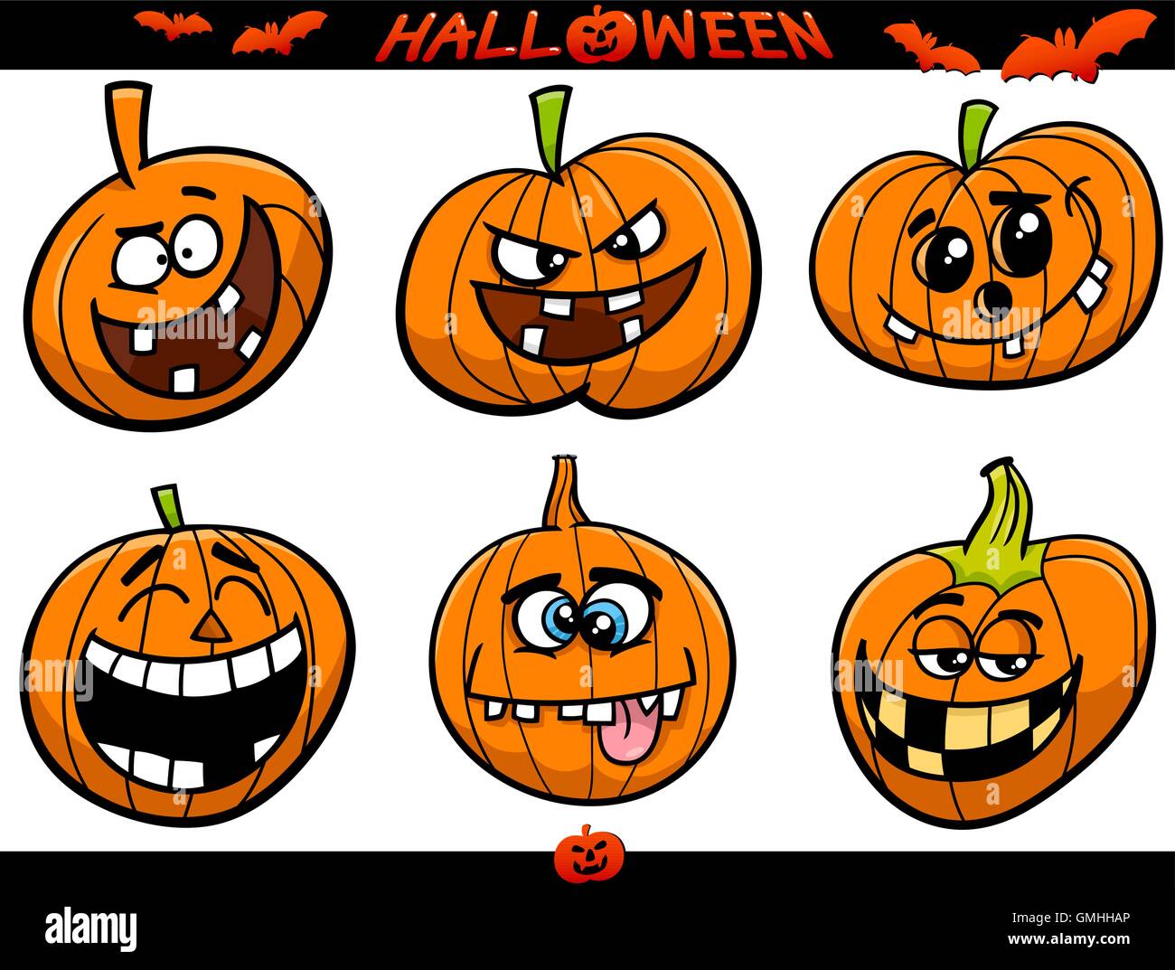 halloween pumpkins cartoon set Stock Vector Image & Art - Alamy