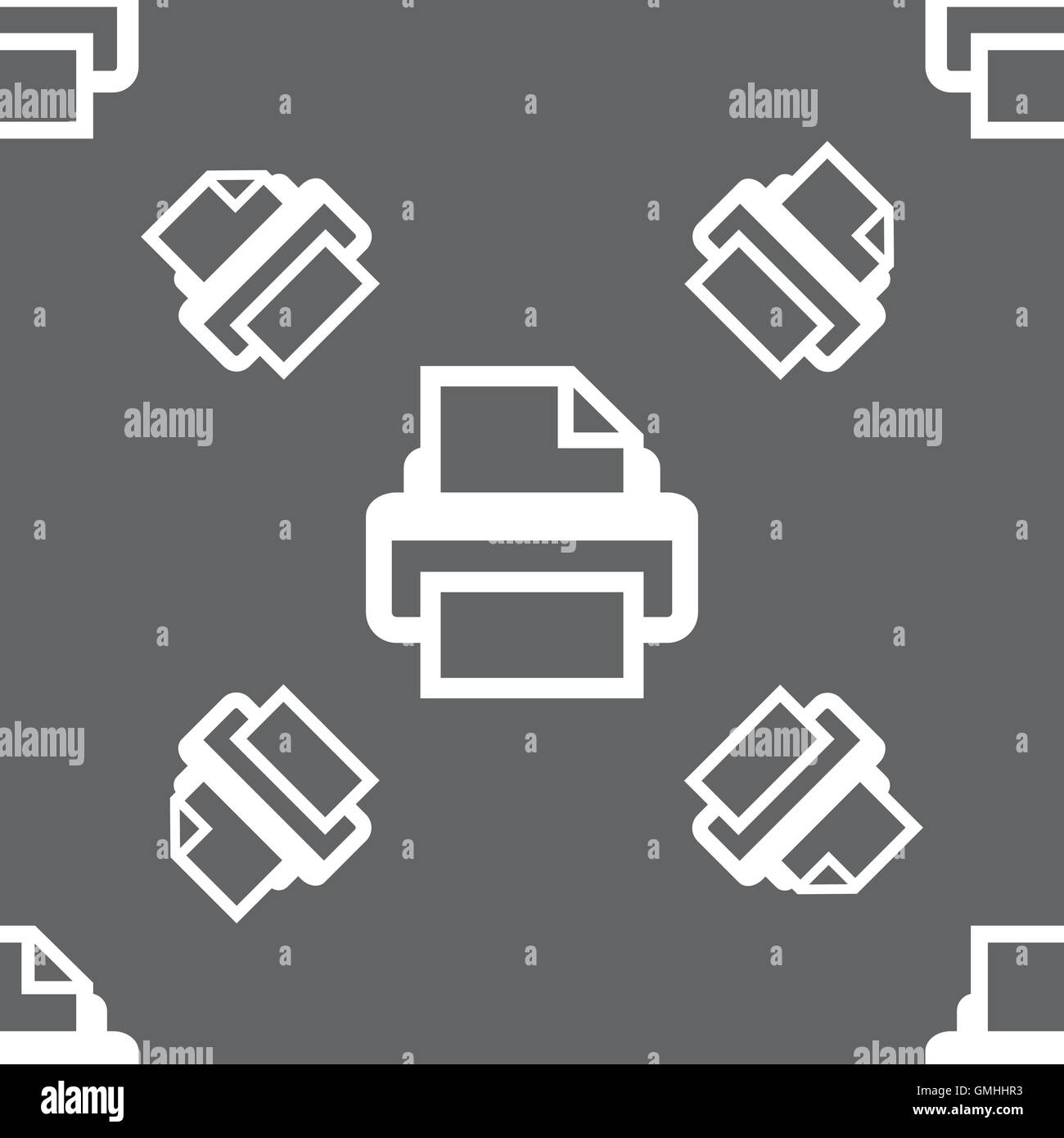 Print sign icon. Printing symbol. Seamless pattern on a gray background ...