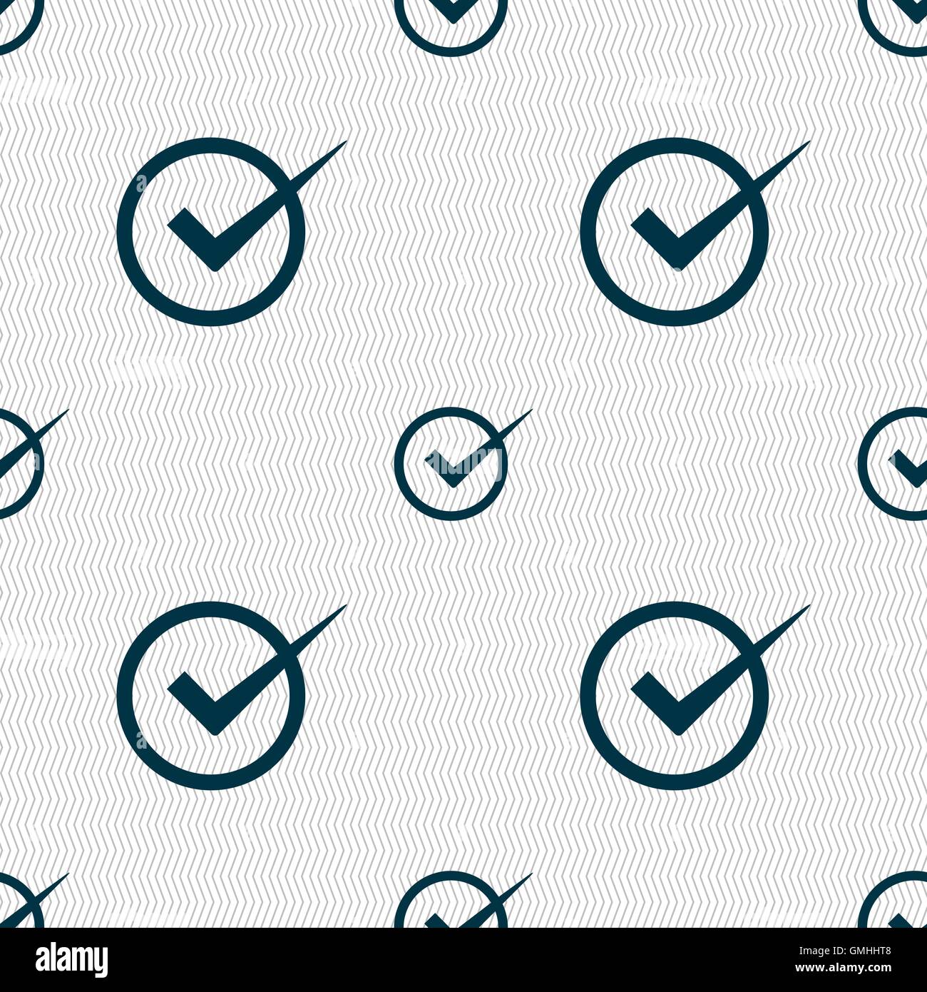 Check mark sign icon. Checkbox button. Seamless abstract background ...