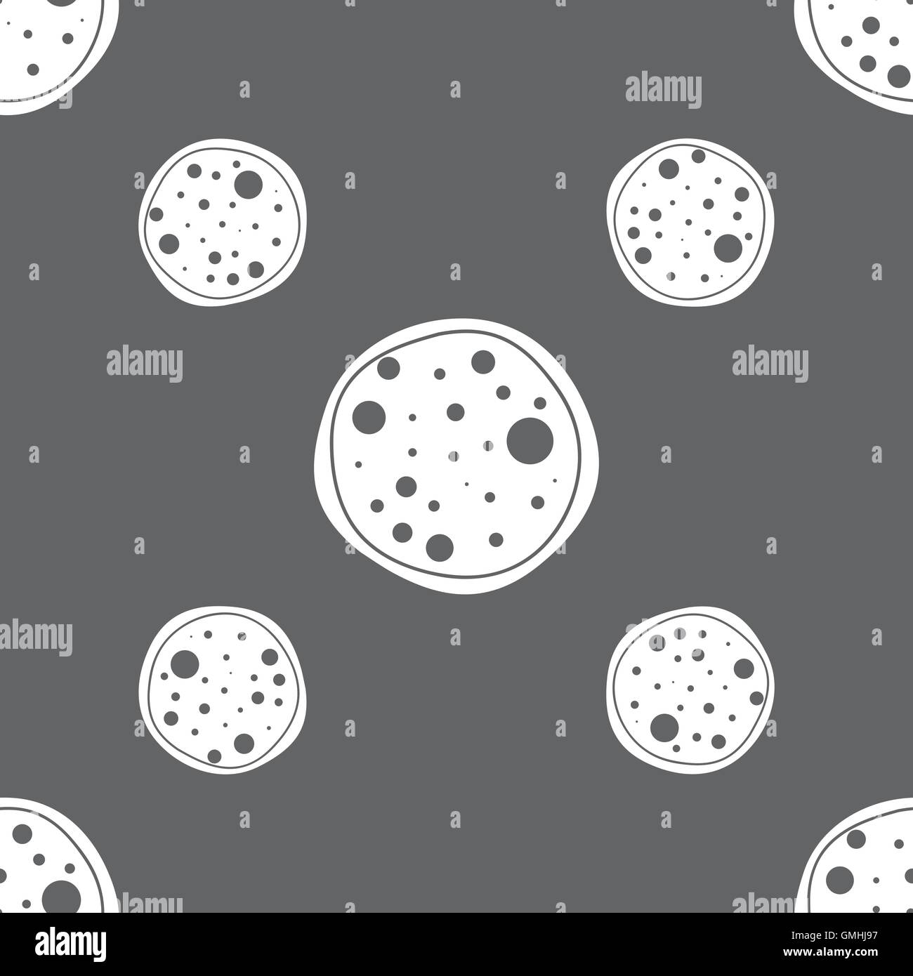 Pizza Icon. Seamless pattern on a gray background. Vector Stock Vector ...
